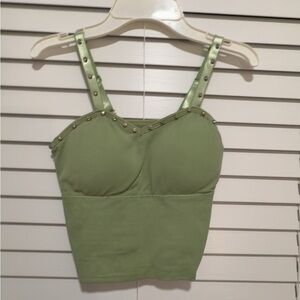 Green Studded Women's Top
